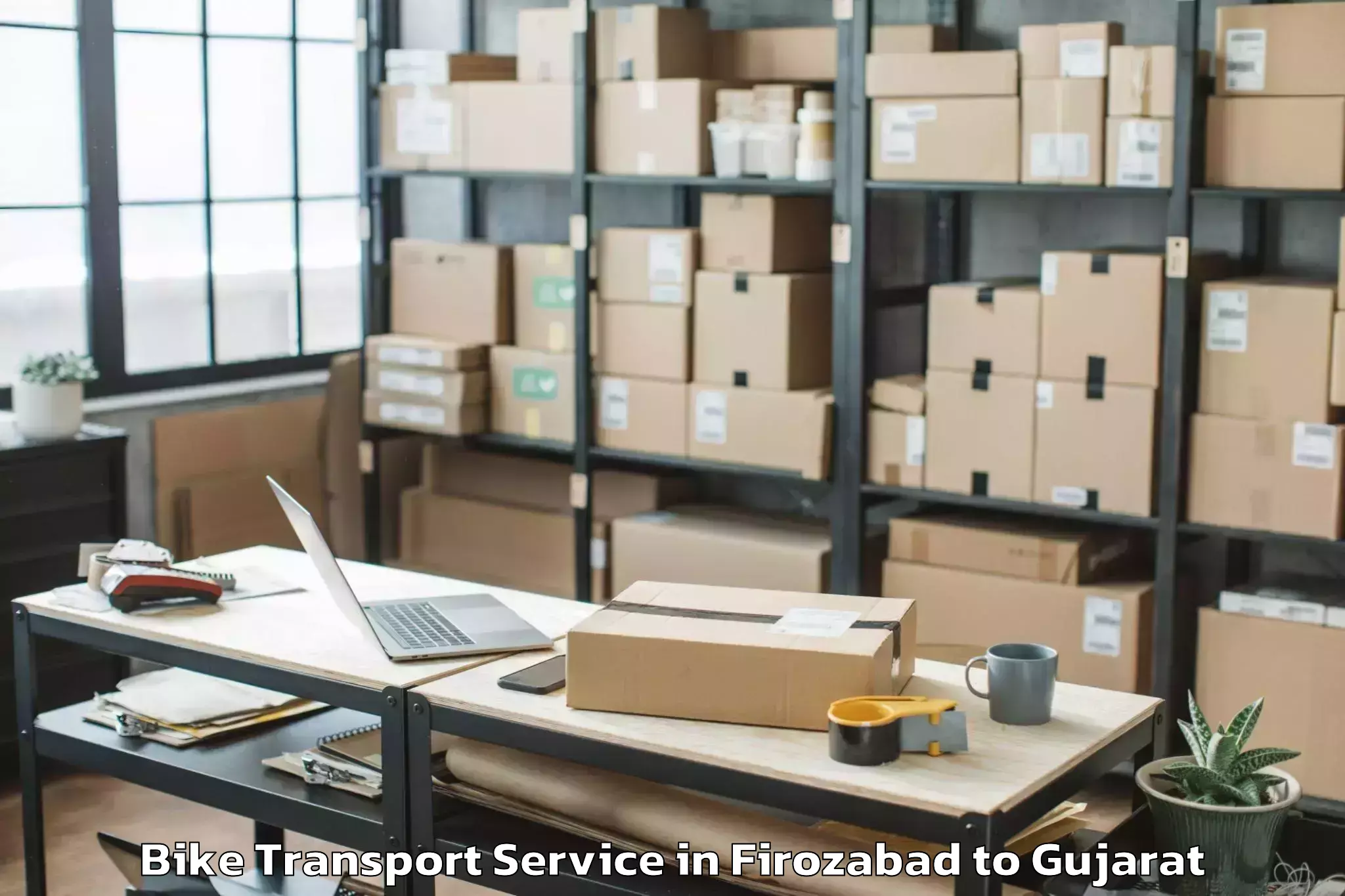 Reliable Firozabad to Ambaji Bike Transport